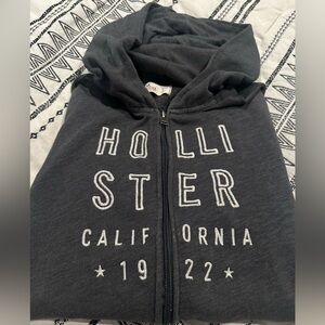 Women’s Hollister grey zip up hoodie sweater